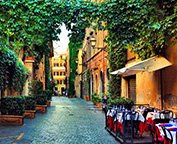 Beautiful ancient street in Rome